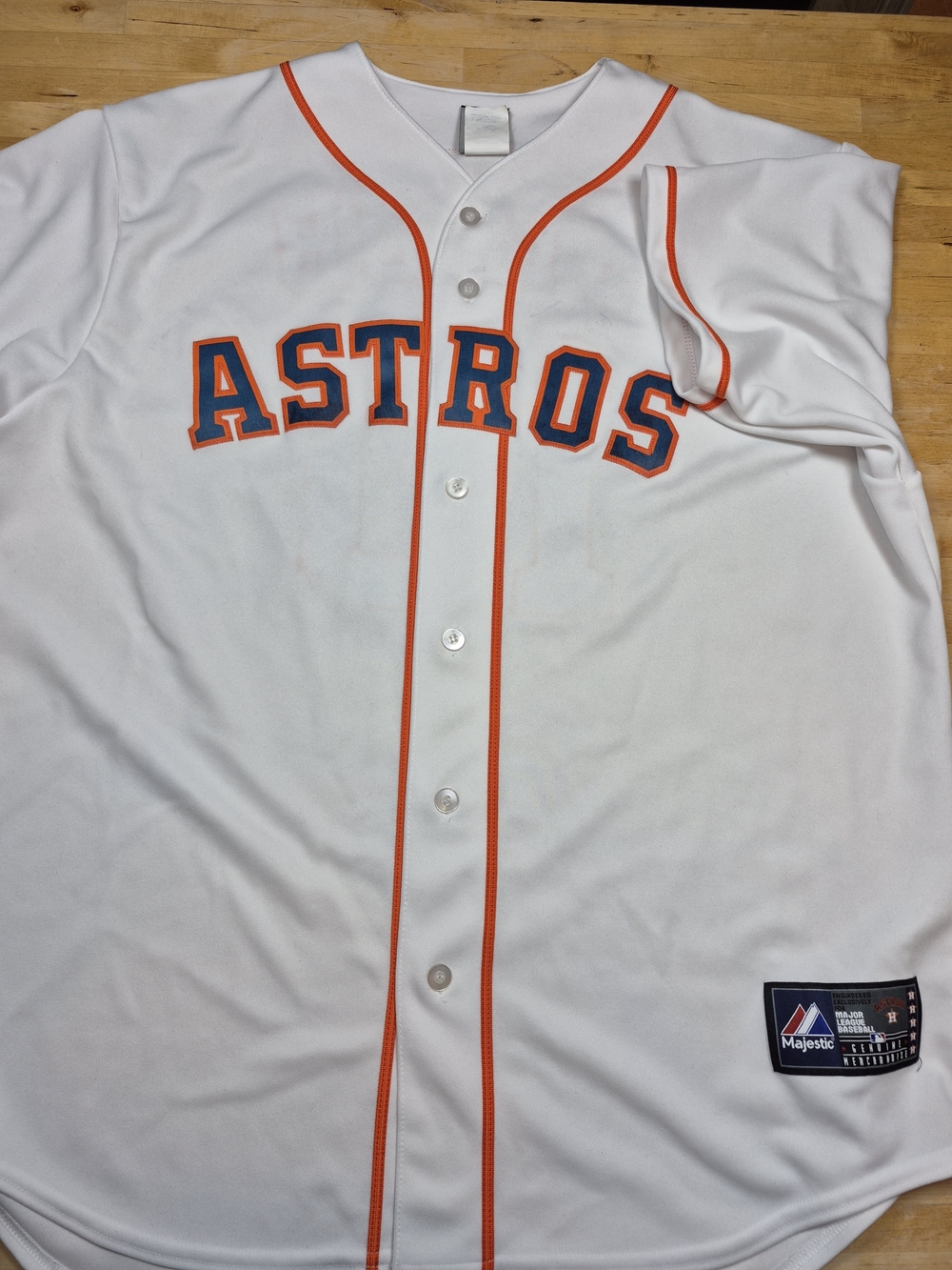 Majestic Houston Astros White Button-Front Baseball Jersey #10 Staub